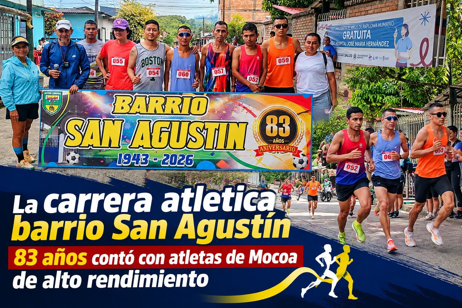 La carrera atletica barrio San Agustín 83 años contó con atletas de Mocoa de alto rendimiento