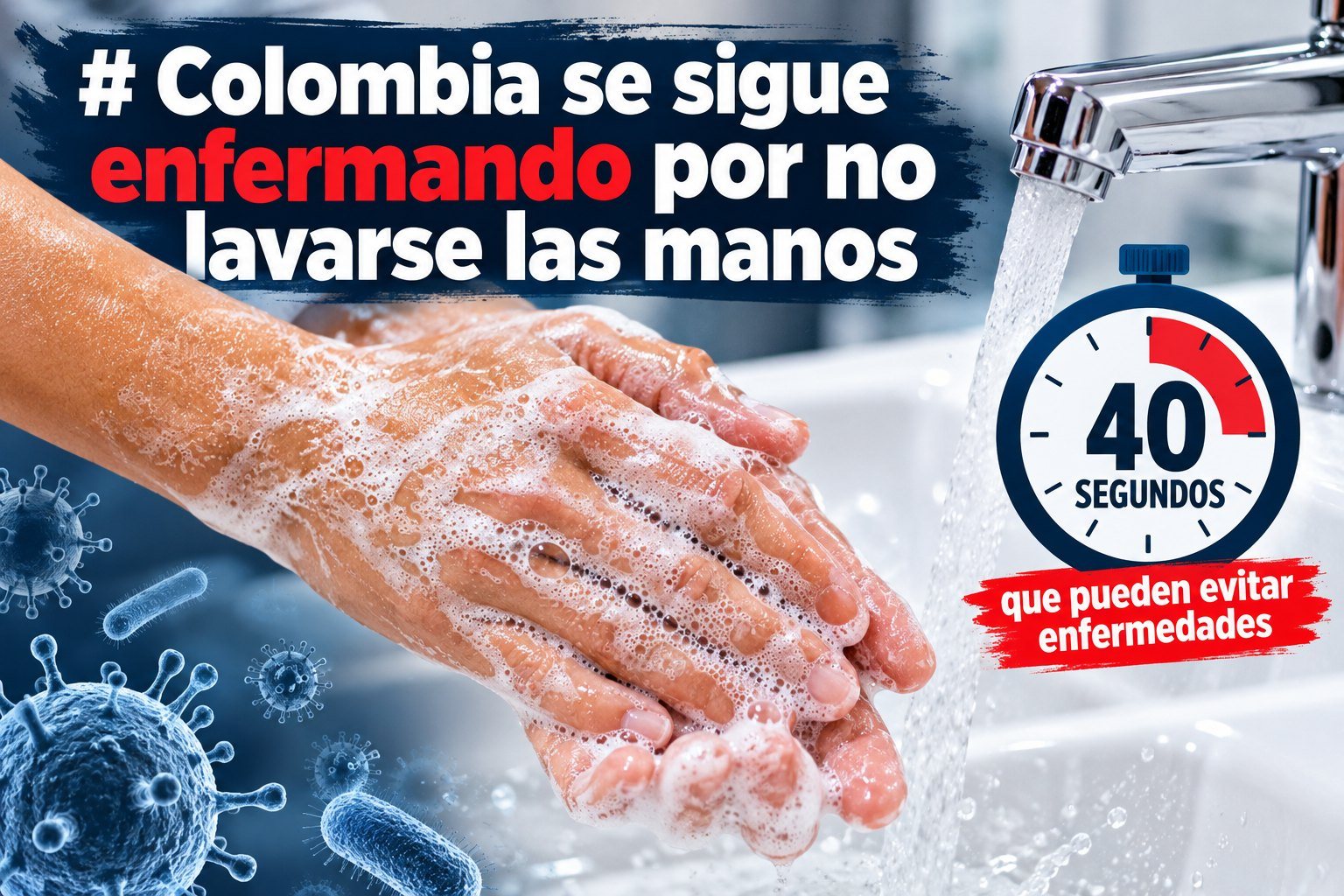 Colombia se sigue enfermando por no lavarse las manos, 40 segundos que pueden evitar enfermedades