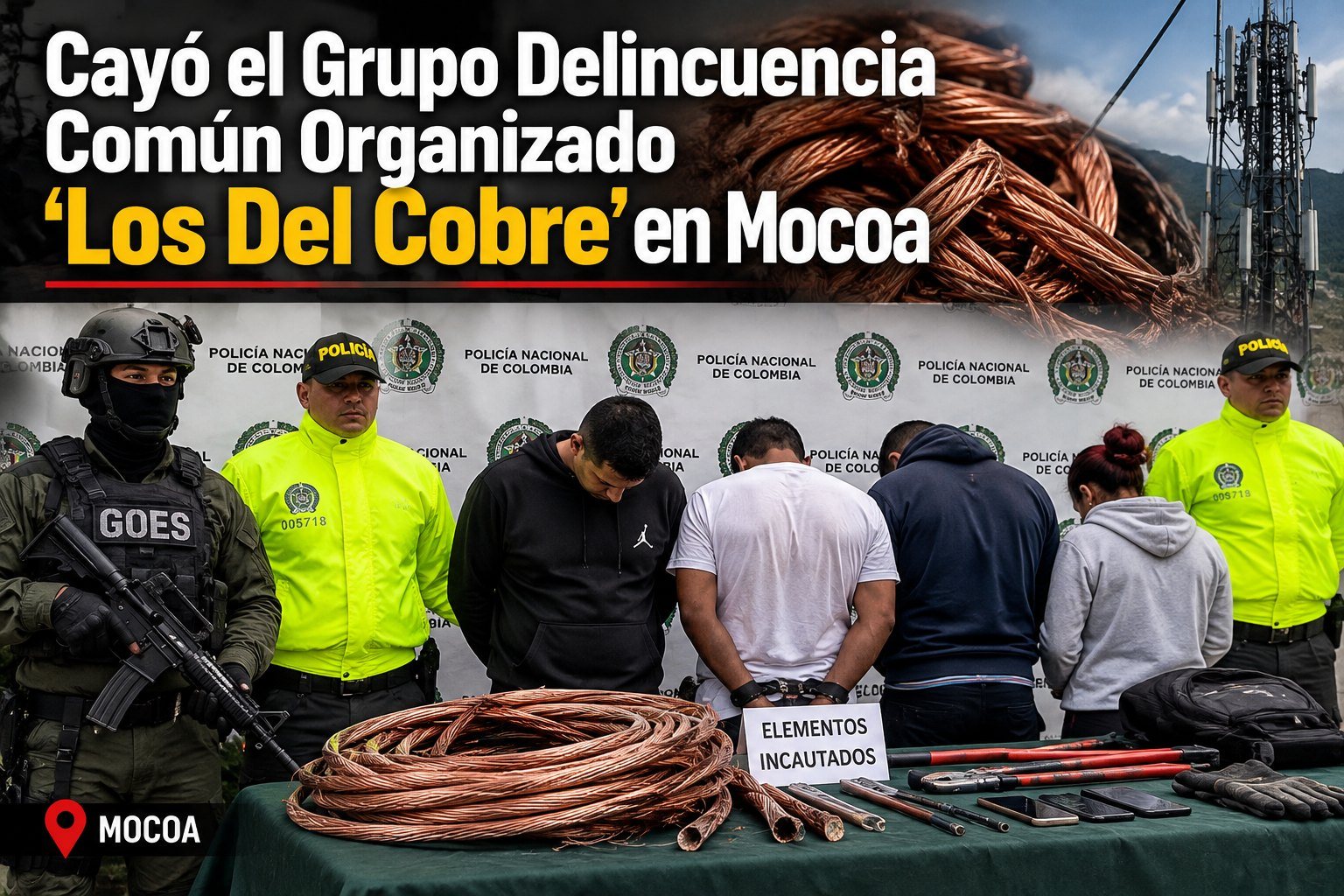 Cayó el Grupo Delincuencia Común Organizado ‘Los Del Cobre’ en Mocoa