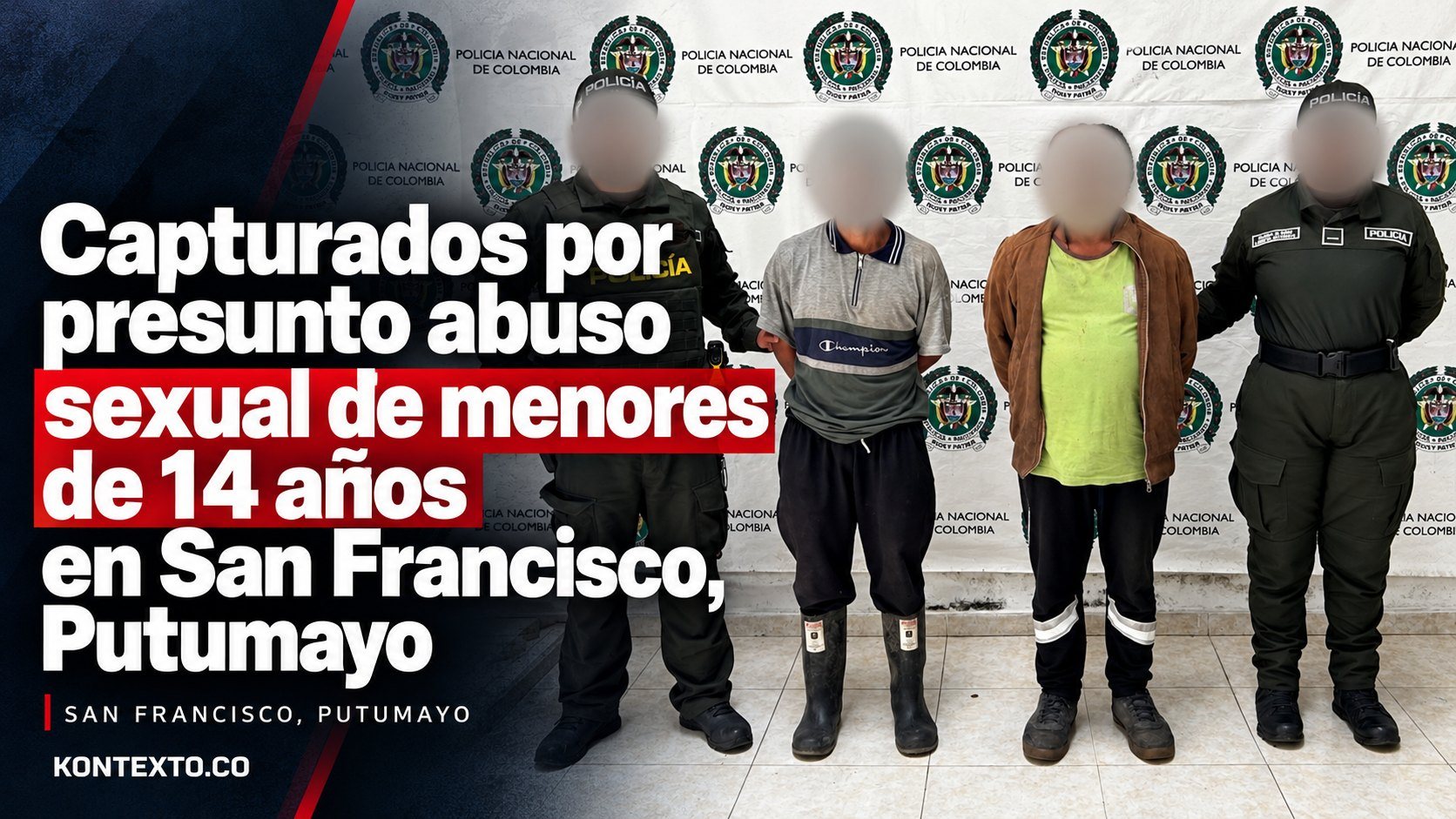 Presuntos abusadores de menores de 14 años fueron capturados en San Francisco -Putumayo