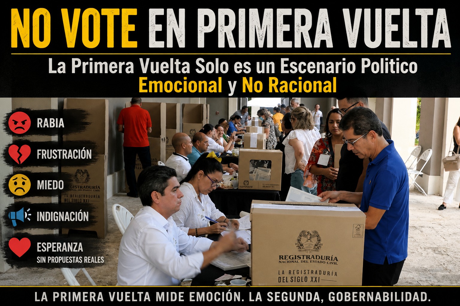 No vote en primera vuelta: un escenario político emocional y no racional